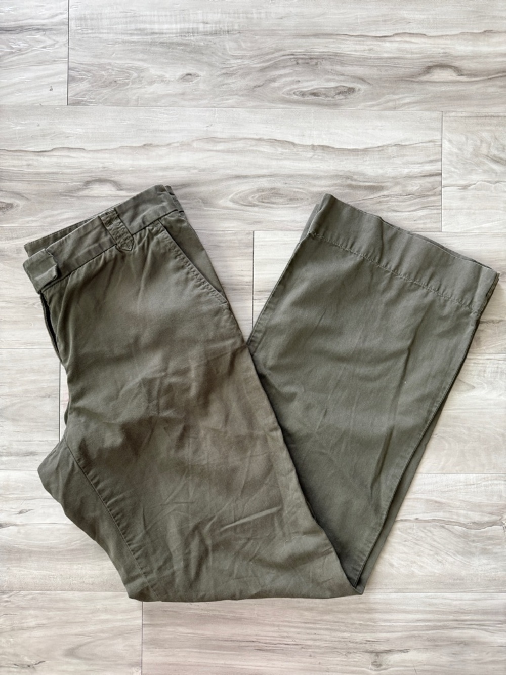 J.Crew Olive Green Cotton Chino Pants City Fit Straight Leg Casual Womens Size 4